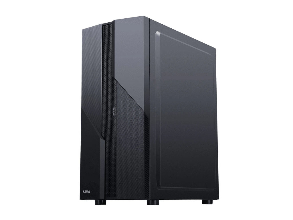 Black USB3.0 Steel Tempered Glass ATX Mid Tower Computer Case with Tempered Glass Panel and 4 x 120mm Fans H2040