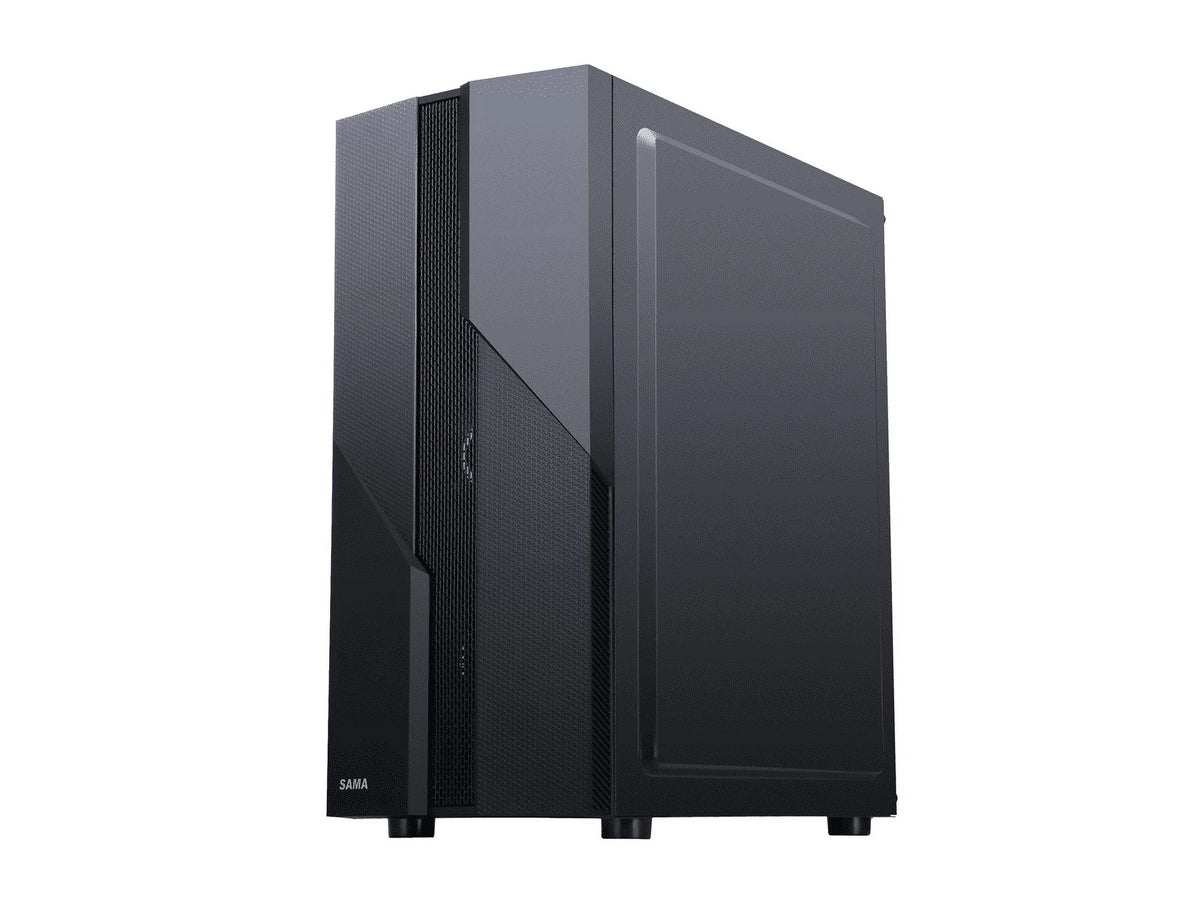 Black USB3.0 Steel Tempered Glass ATX Mid Tower Computer Case with Tempered Glass Panel and 4 x 120mm Fans H2040