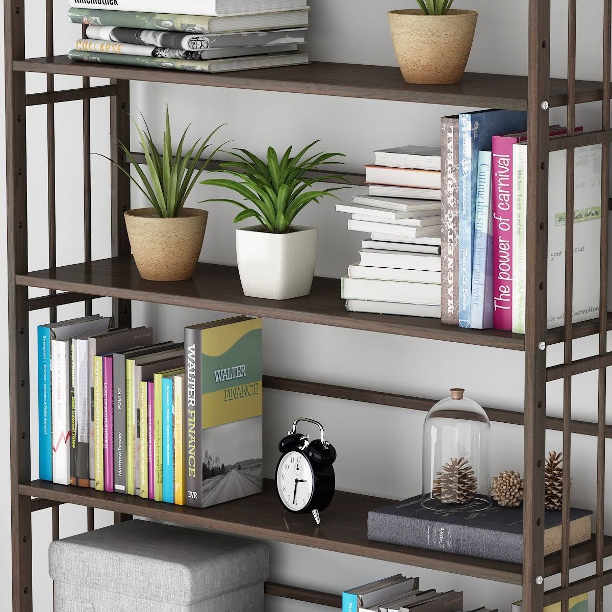 5 Shelf Solid Wood Bookshelf X64438