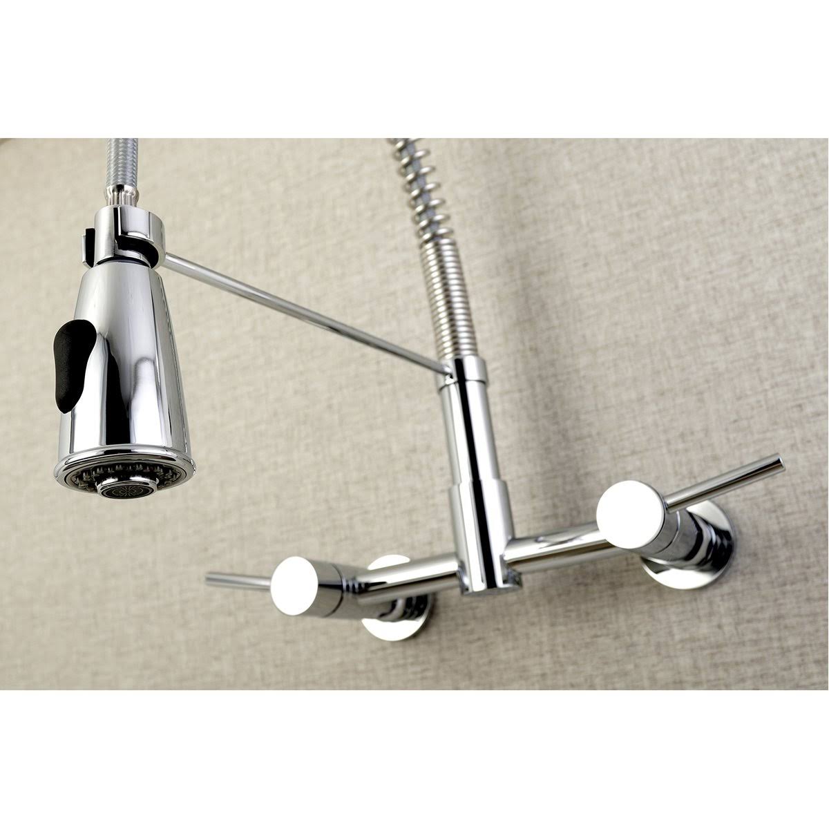 Oil Rubbed Bronze 2-Handle Wall Mount Pull-Down Kitchen Faucet R81690