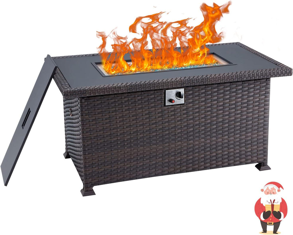 Propane Fire Pit Table 44in 50000BTU Brown E5667