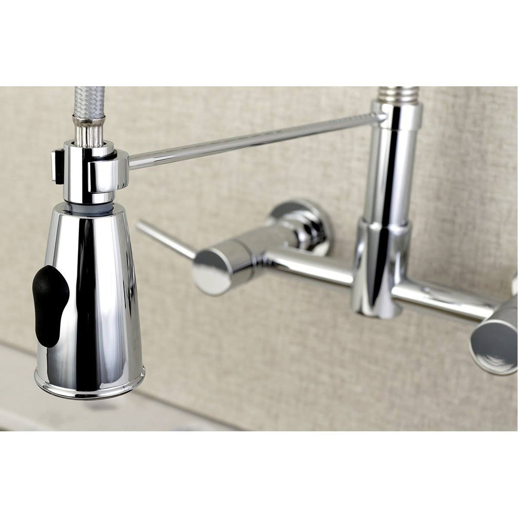 Oil Rubbed Bronze 2-Handle Wall Mount Pull-Down Kitchen Faucet R81690