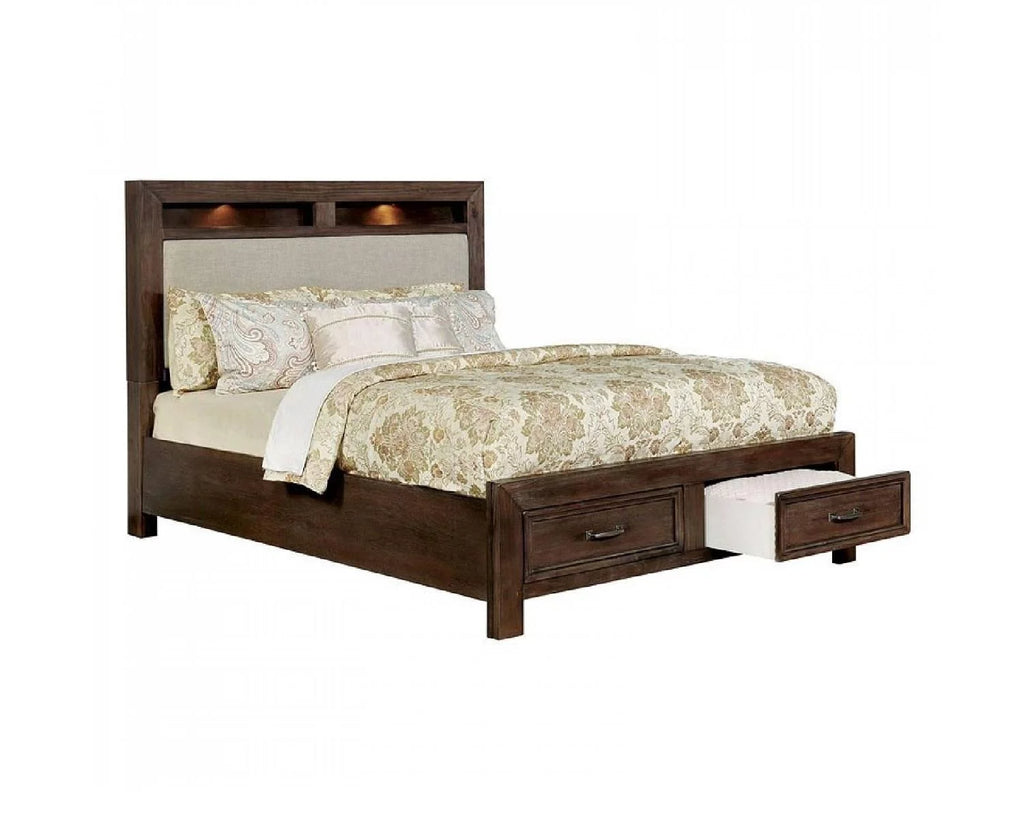 Dark Oak Solid Wood King Bedroom Set 5pcs K481