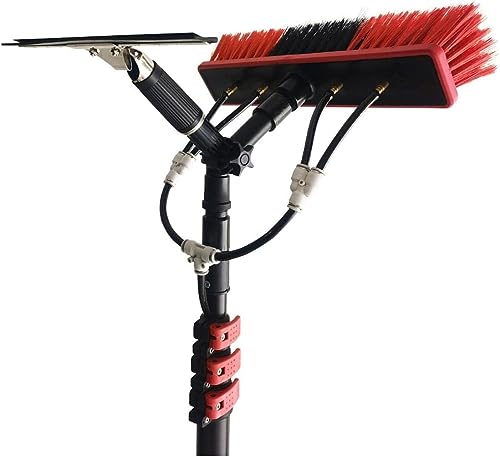 Water Fed Telescopic Window Cleaning Pole Kit with Squeegee Brush E70037