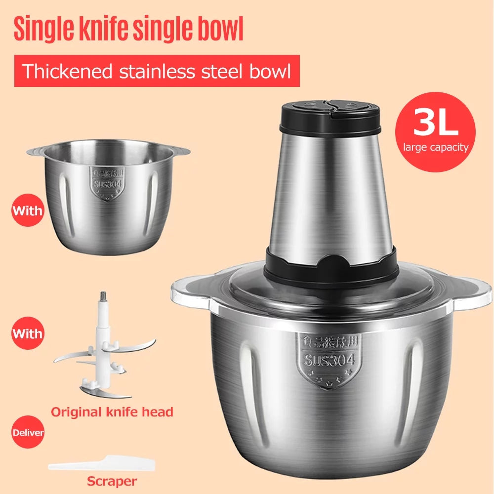 3L Stainless Steel Electric Meat Grinder L4165