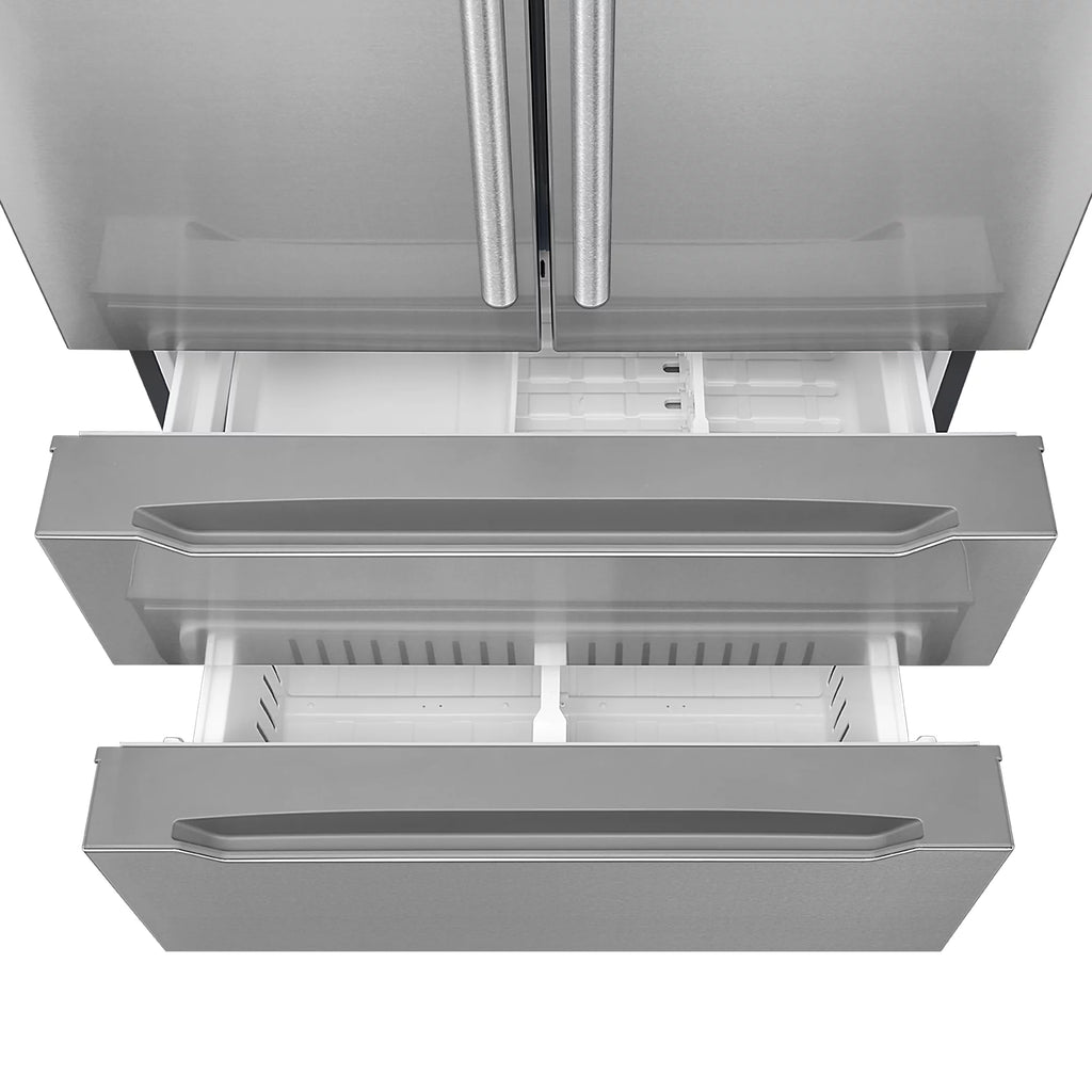 2 Piece Kitchen Appliance Packages with Gas Range & French Door Refrigerator E962