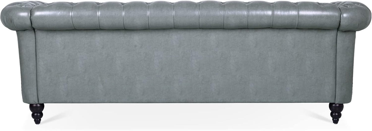 3-Seater PU Leather Chesterfield Sofa with Button Tufted F300434