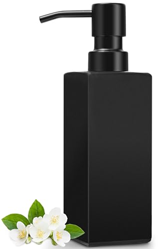 Clear Glass Soap Dispenser with Stainless Steel Pump, 12oz W548