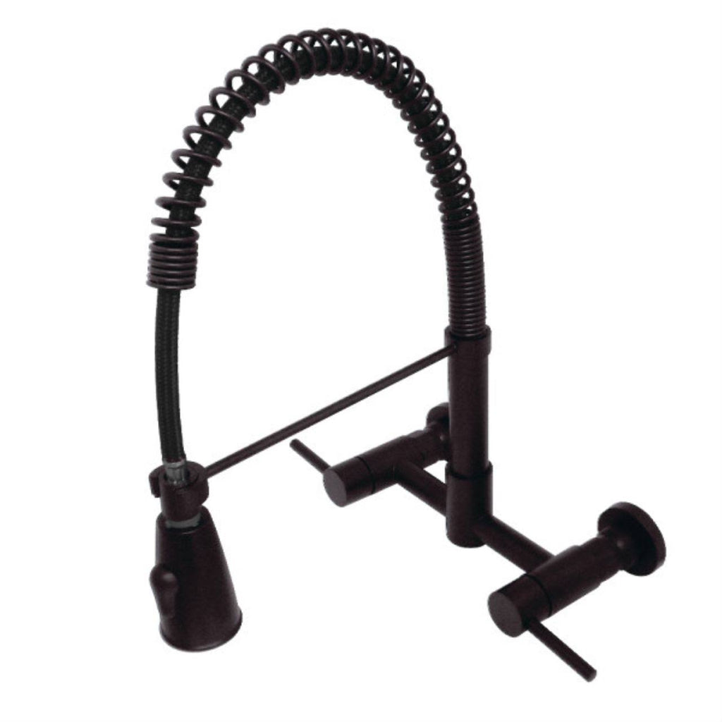 Oil Rubbed Bronze 2-Handle Wall Mount Pull-Down Kitchen Faucet R81690