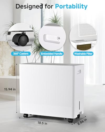 52 Pints Energy Star Dehumidifier with Drain Hose, 0.85 Gal Water Tank S936
