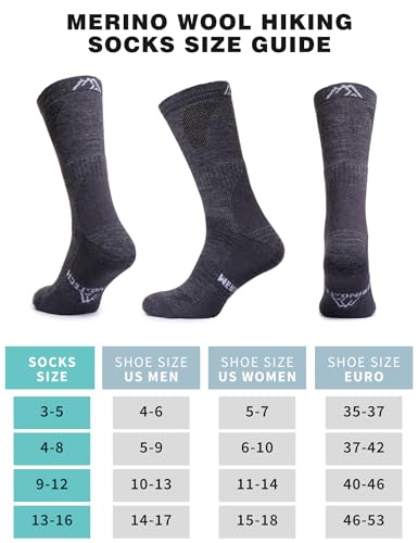 Merino Wool Hiking Socks Crew Style L6689