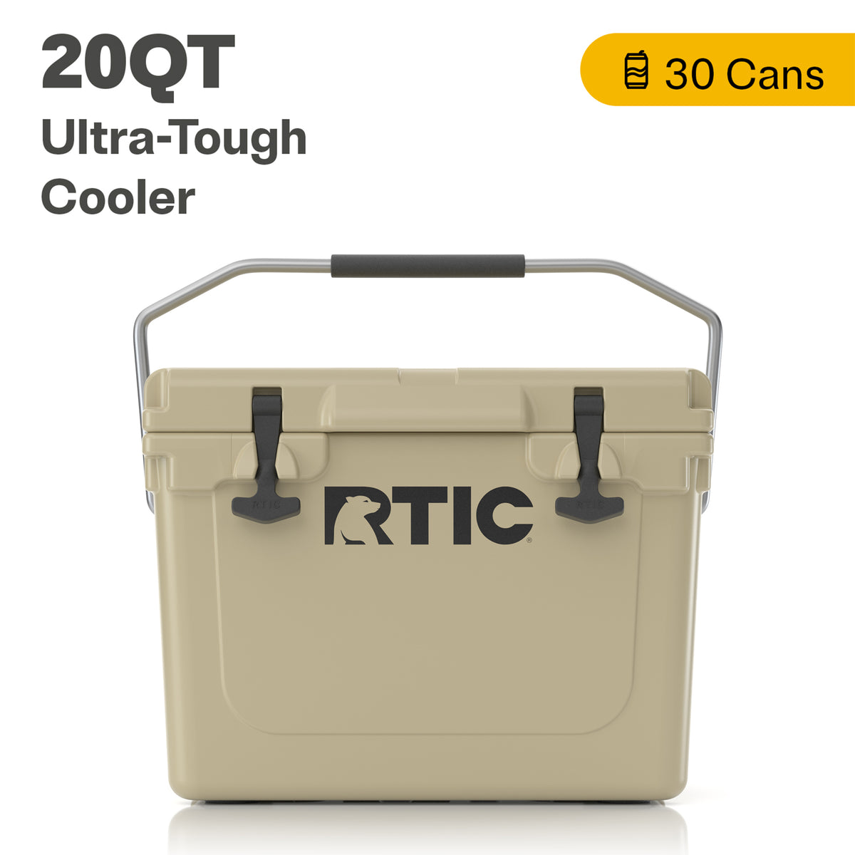 20 QT Hard-Sided Ice Chest Cooler, Tan E8199