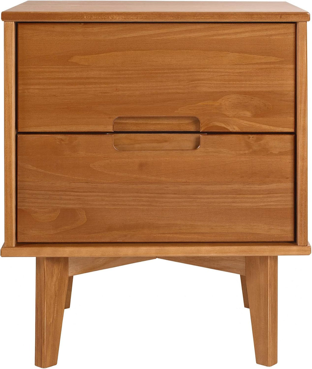 Caramel 2 Drawer Wood Nightstand Side Table A550