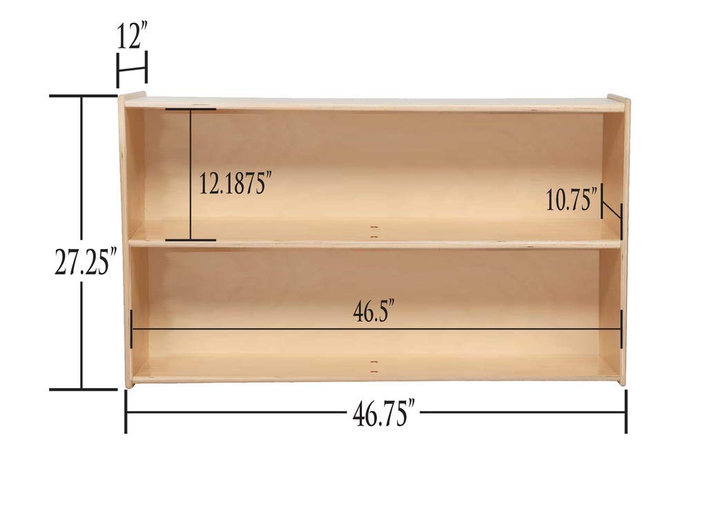 2 Shelf Bookcase Storage Organizer Natural Finish V491