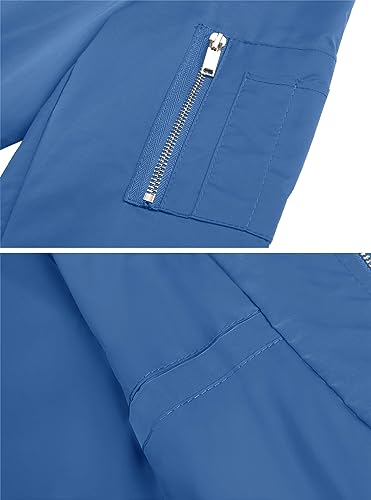 Lightweight Bomber Jacket Windbreaker with 5 Pockets F43092