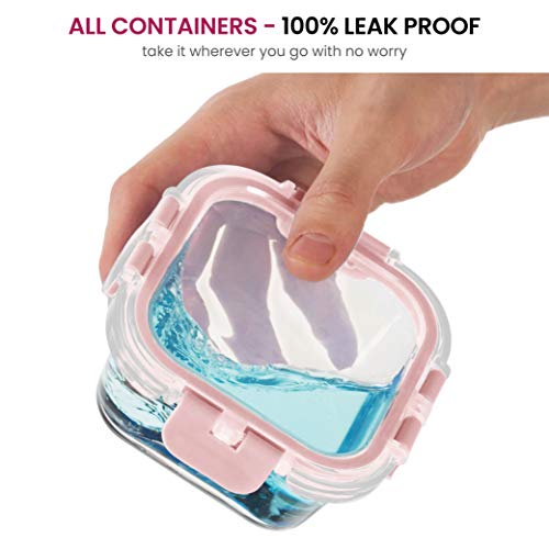 24 Piece Glass Storage Containers with Lids, Blue A84816