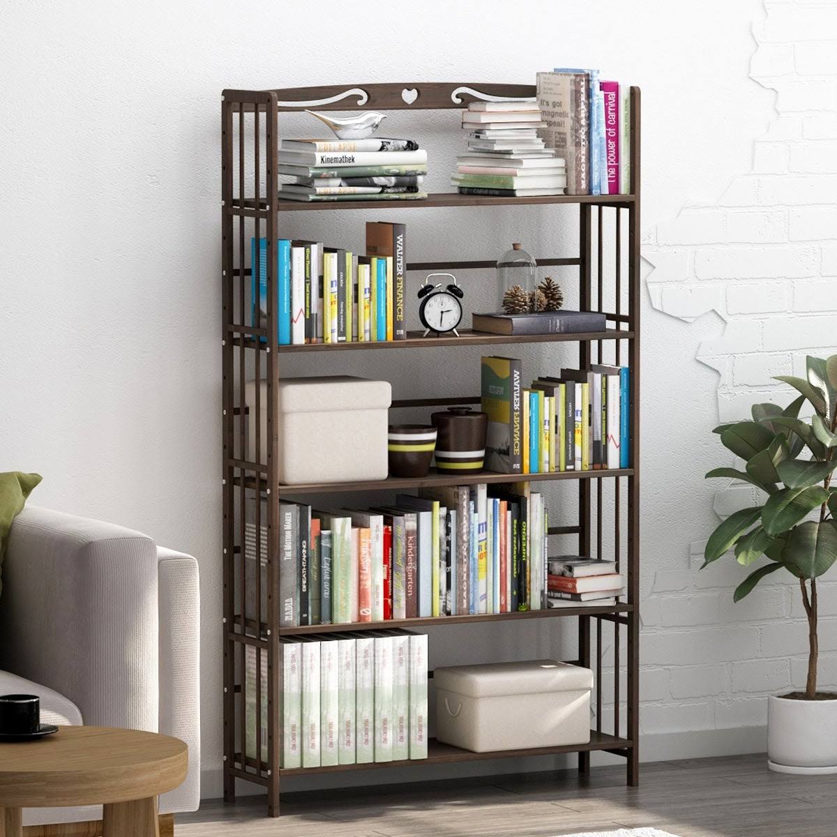 5 Shelf Solid Wood Bookshelf X64438
