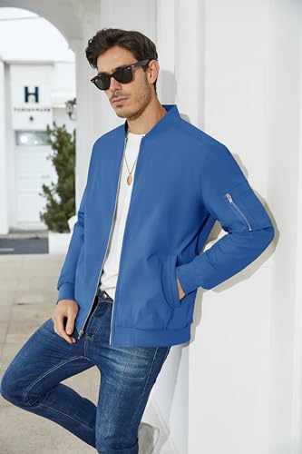 Lightweight Bomber Jacket Windbreaker with 5 Pockets F43092
