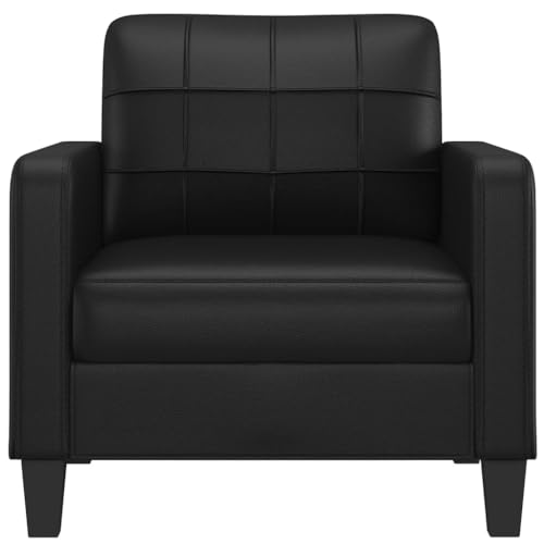 Black 55.1" Faux Leather 2-Seater Sofa N9497