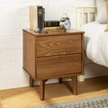 Caramel 2 Drawer Wood Nightstand Side Table A550