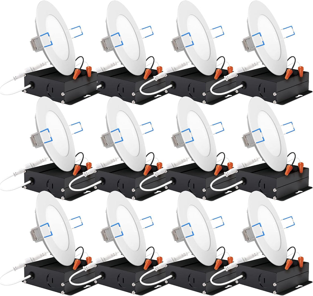 12 Pack 4 Inch Ultra Thin LED Recessed Ceiling Lights Y77320