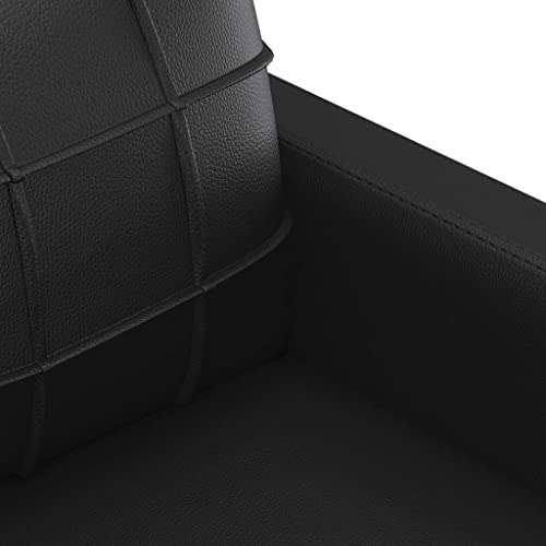 Black 55.1" Faux Leather 2-Seater Sofa N9497