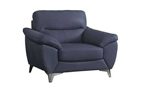 Blue Top Grain Leather Chair S24320