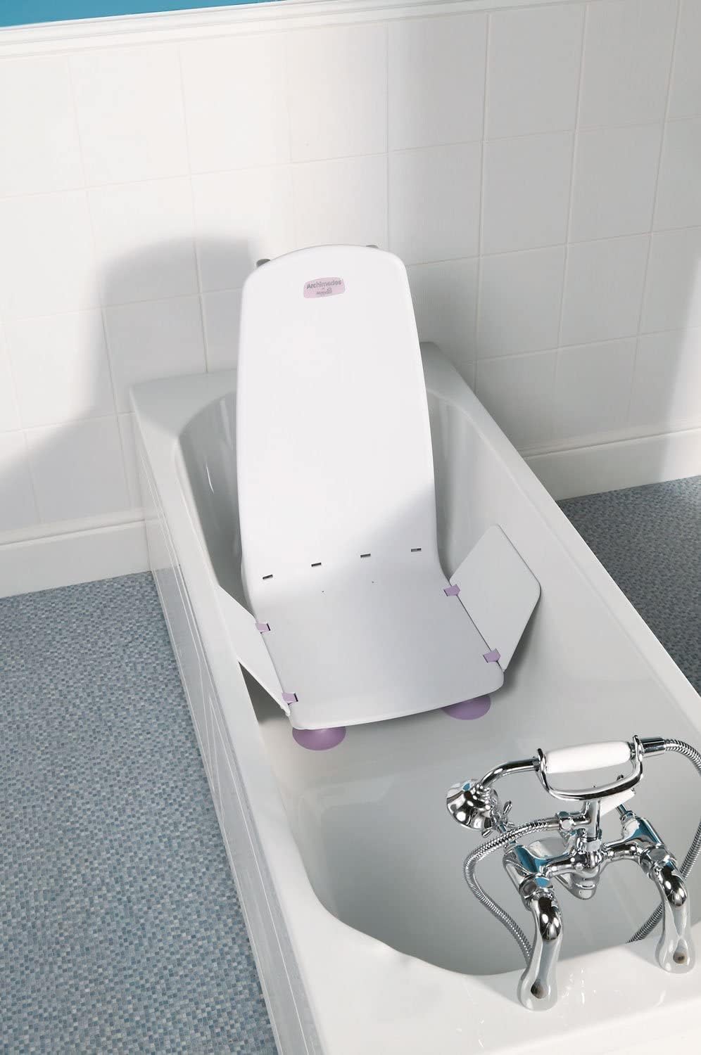 Bath Lift Chair with Non-Slip Suction Cups, Electrical Battery Operated Waterproof Remote Hand Control M503825