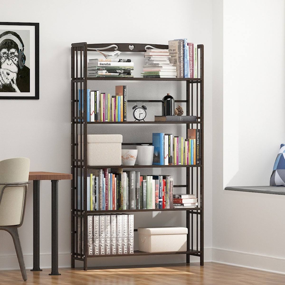 5 Shelf Solid Wood Bookshelf X64438