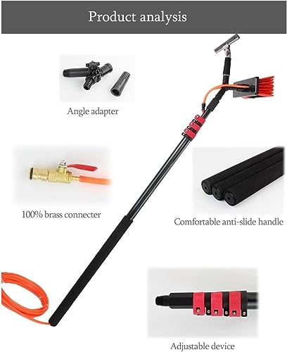 Water Fed Telescopic Window Cleaning Pole Kit with Squeegee Brush E70037