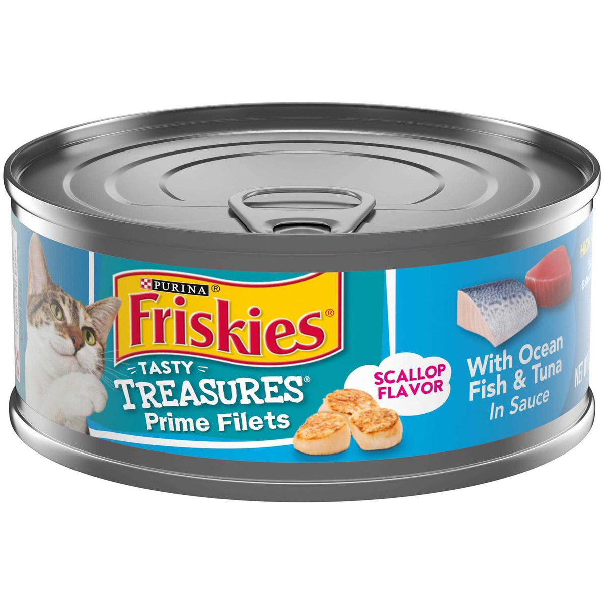 Friskies Wet Cat Food with Ocean Fish, Tuna, and Scallop Flavor X723