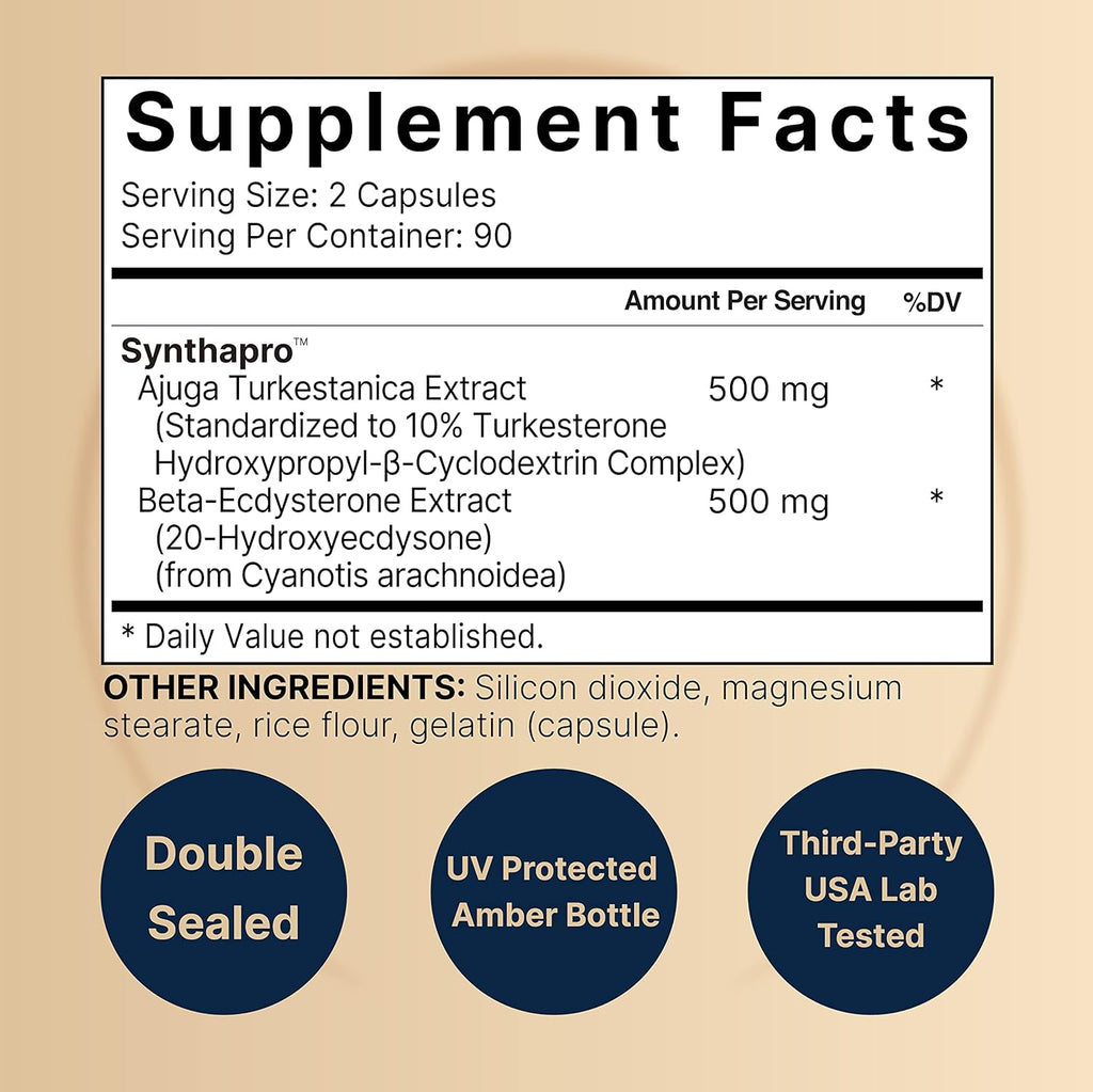 Turkesterone Supplement 500mg 180 Capsules X649