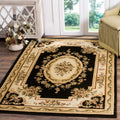 5'3" x 7'6" Black & Ivory Traditional Area Rug N3440
