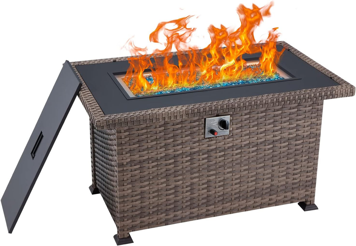 Propane Fire Pit Table 44in 50000BTU Brown E5667