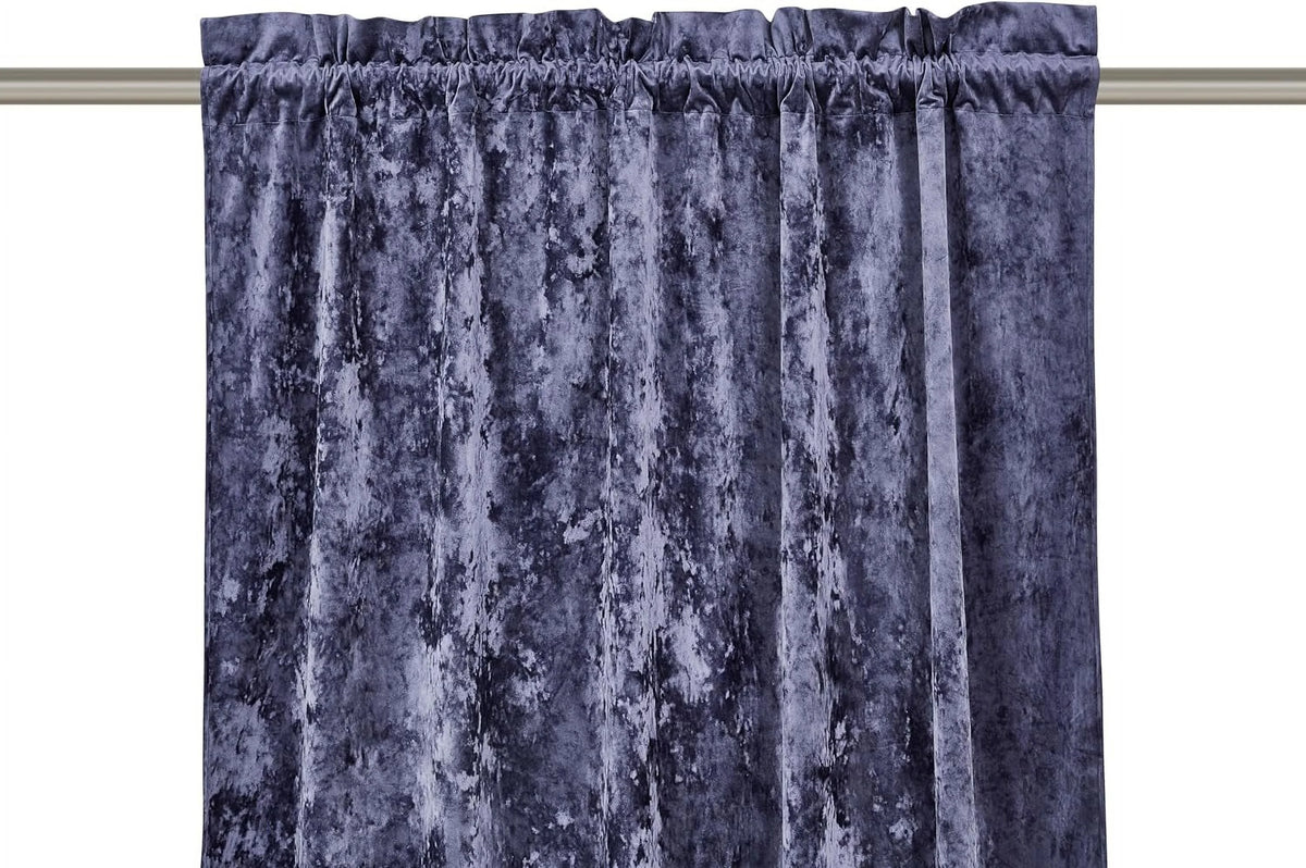 Purple Crushed Velvet Curtains 2 Panel Set 50" W x 84" L O39879
