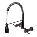 Oil Rubbed Bronze 2-Handle Wall Mount Pull-Down Kitchen Faucet R81690