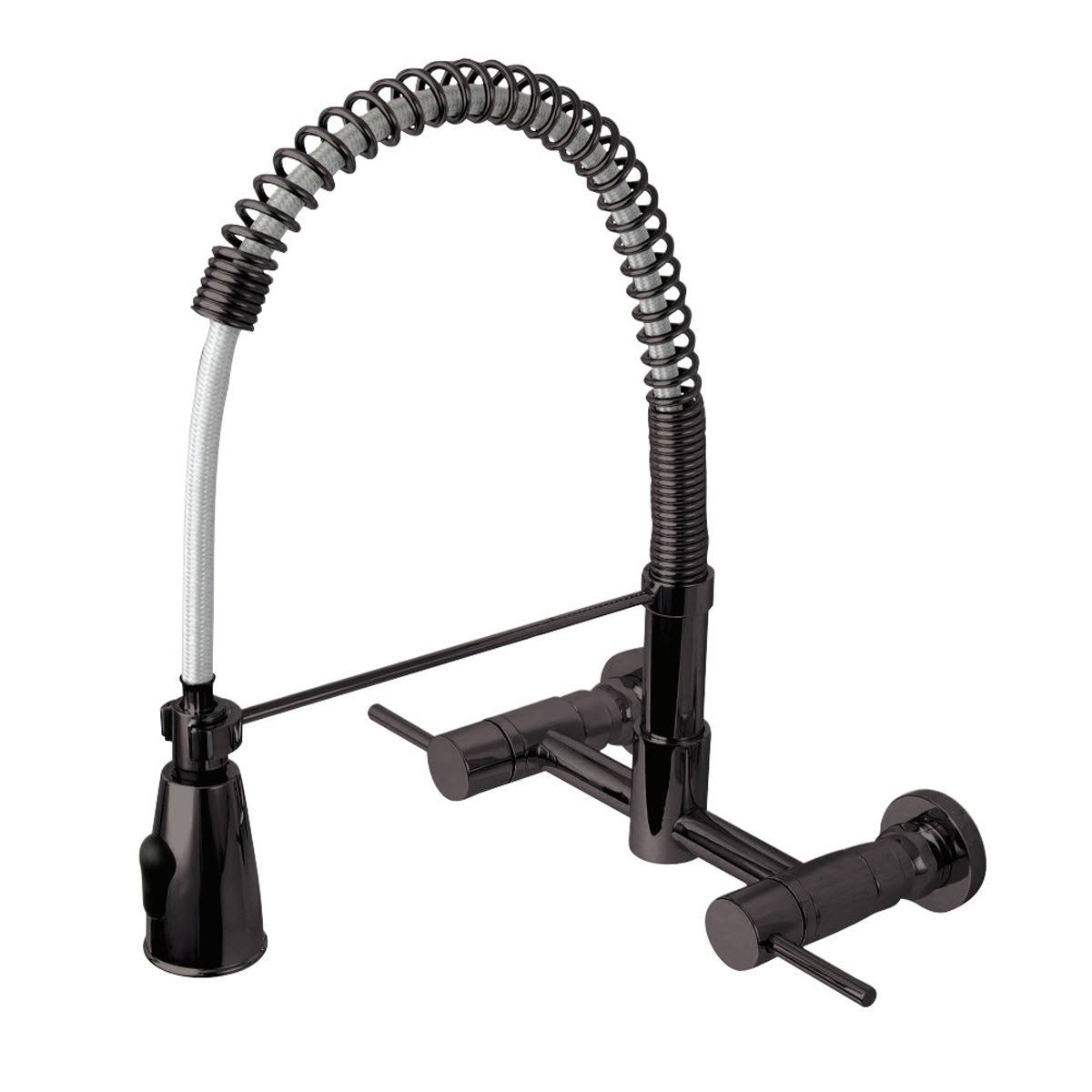 Oil Rubbed Bronze 2-Handle Wall Mount Pull-Down Kitchen Faucet R81690