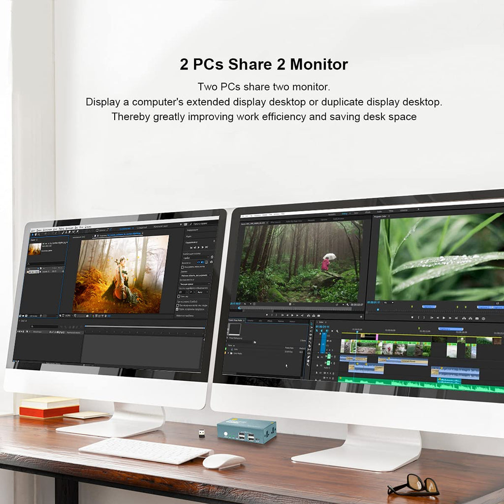 Dual Monitor DisplayPort 4K 60Hz KVM Switch with 4 USB 2.0 Port B490