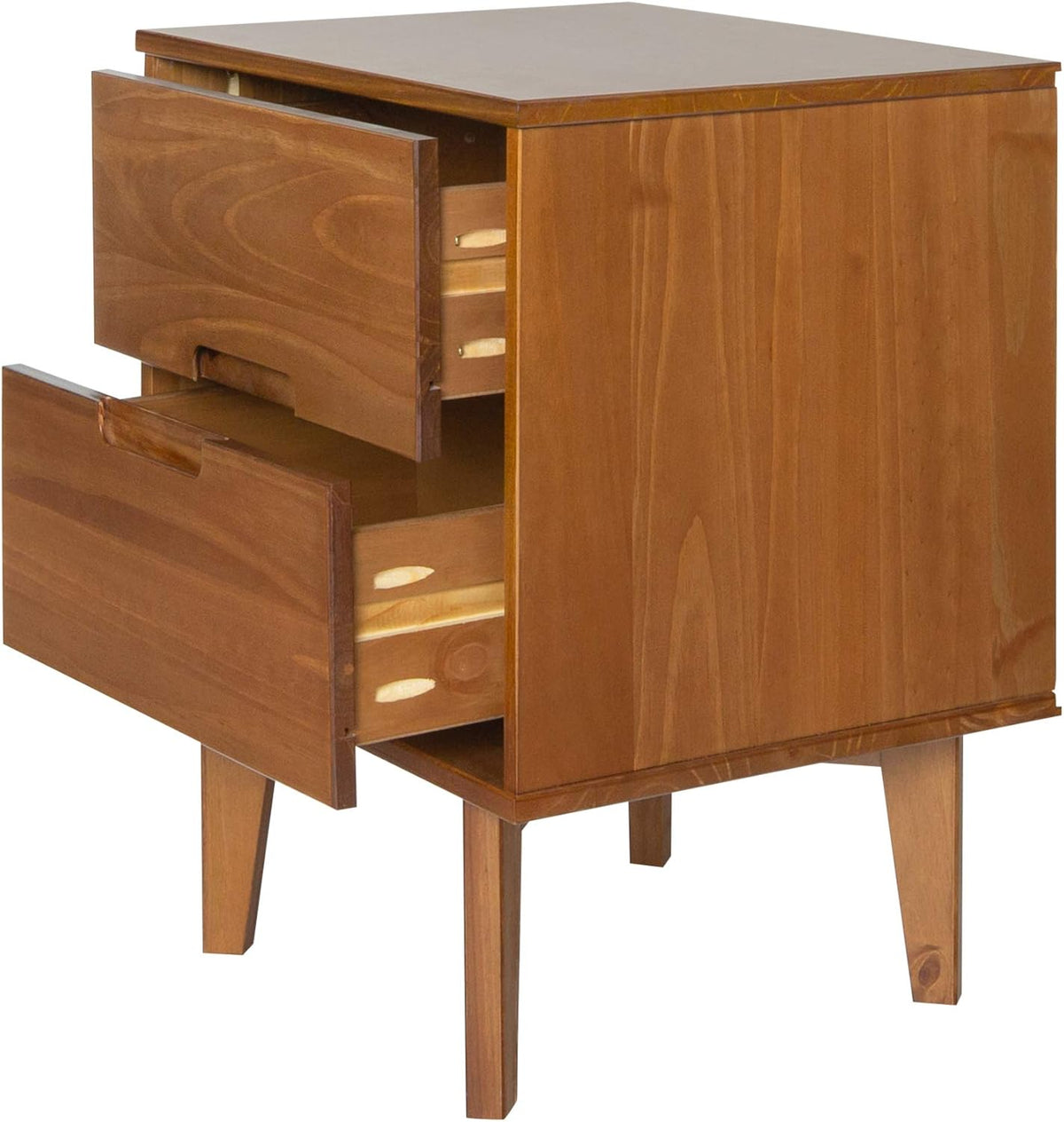 Caramel 2 Drawer Wood Nightstand Side Table A550