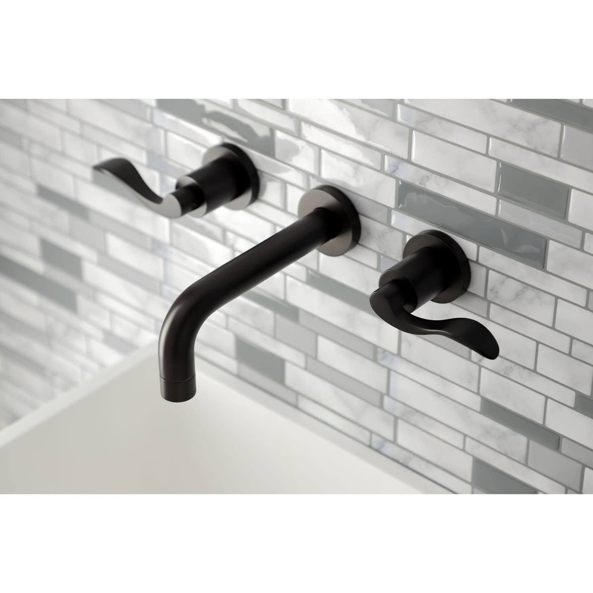 Polished Nickel Wall Mount Bathroom Faucet G654