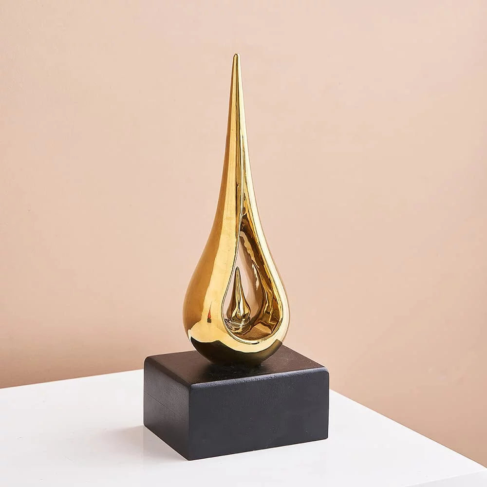 Ceramic Water Drop Golden Home Decor W7592