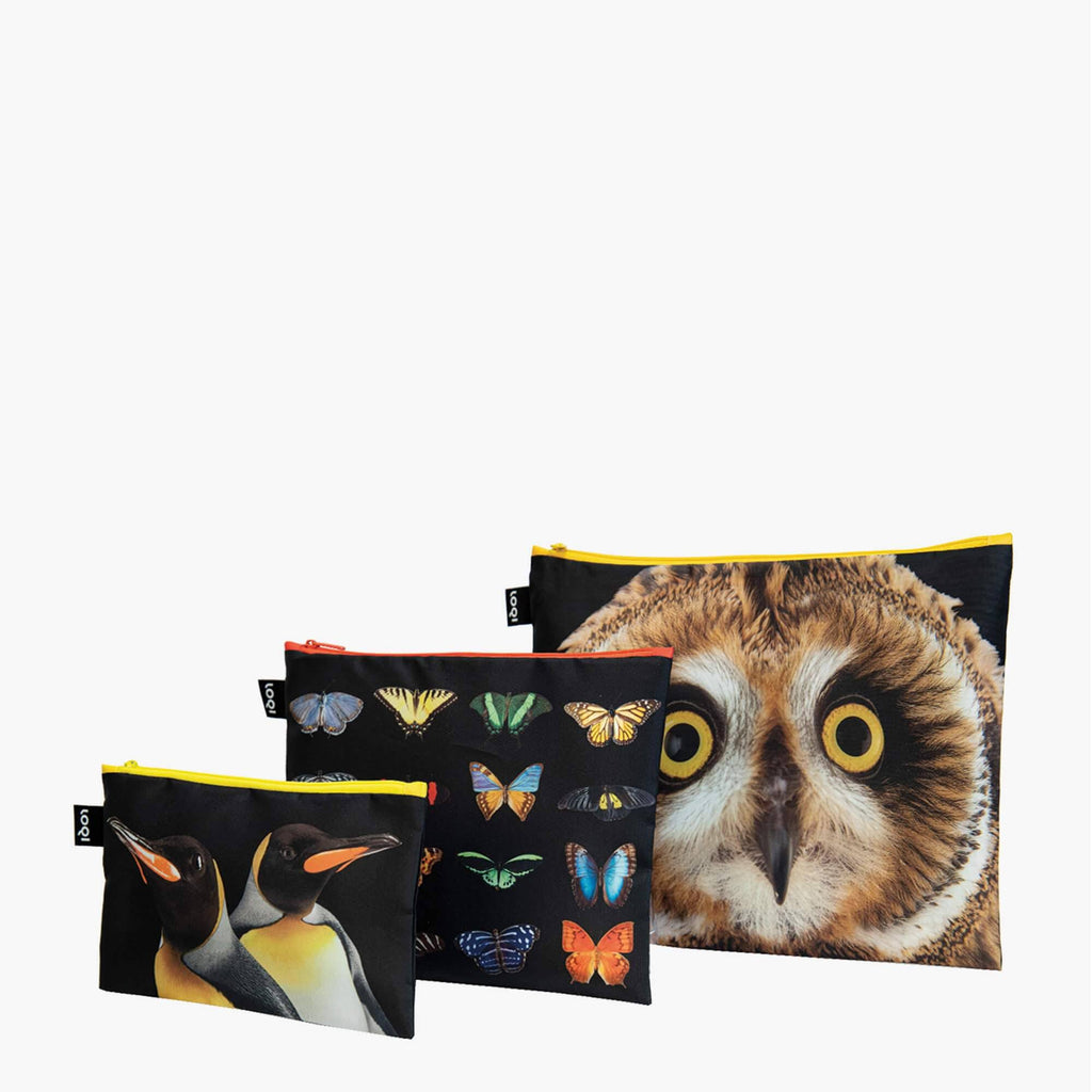 Butterflies, Penguins Zip Pockets Bag Z311