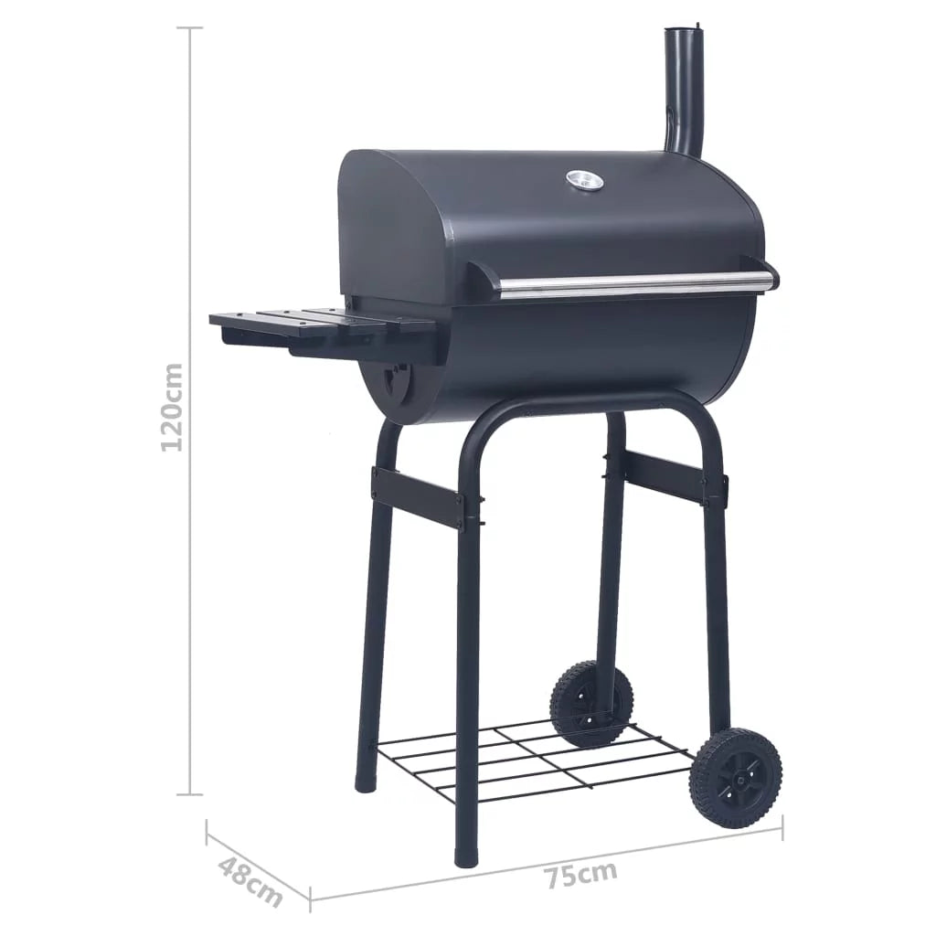 Charcoal BBQ Grill Smoker with Bottom Shelf Black M9163