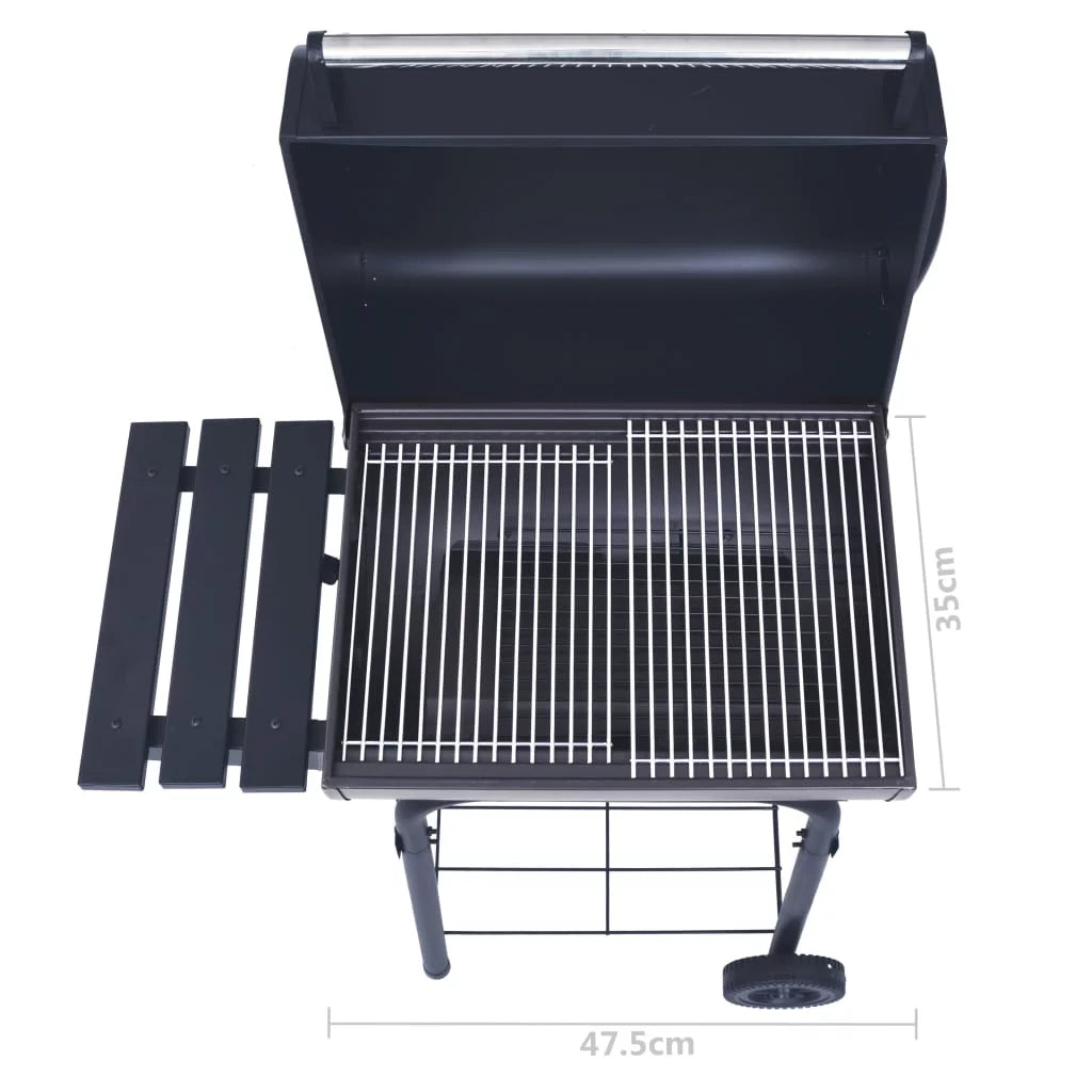 Charcoal BBQ Grill Smoker with Bottom Shelf Black M9163