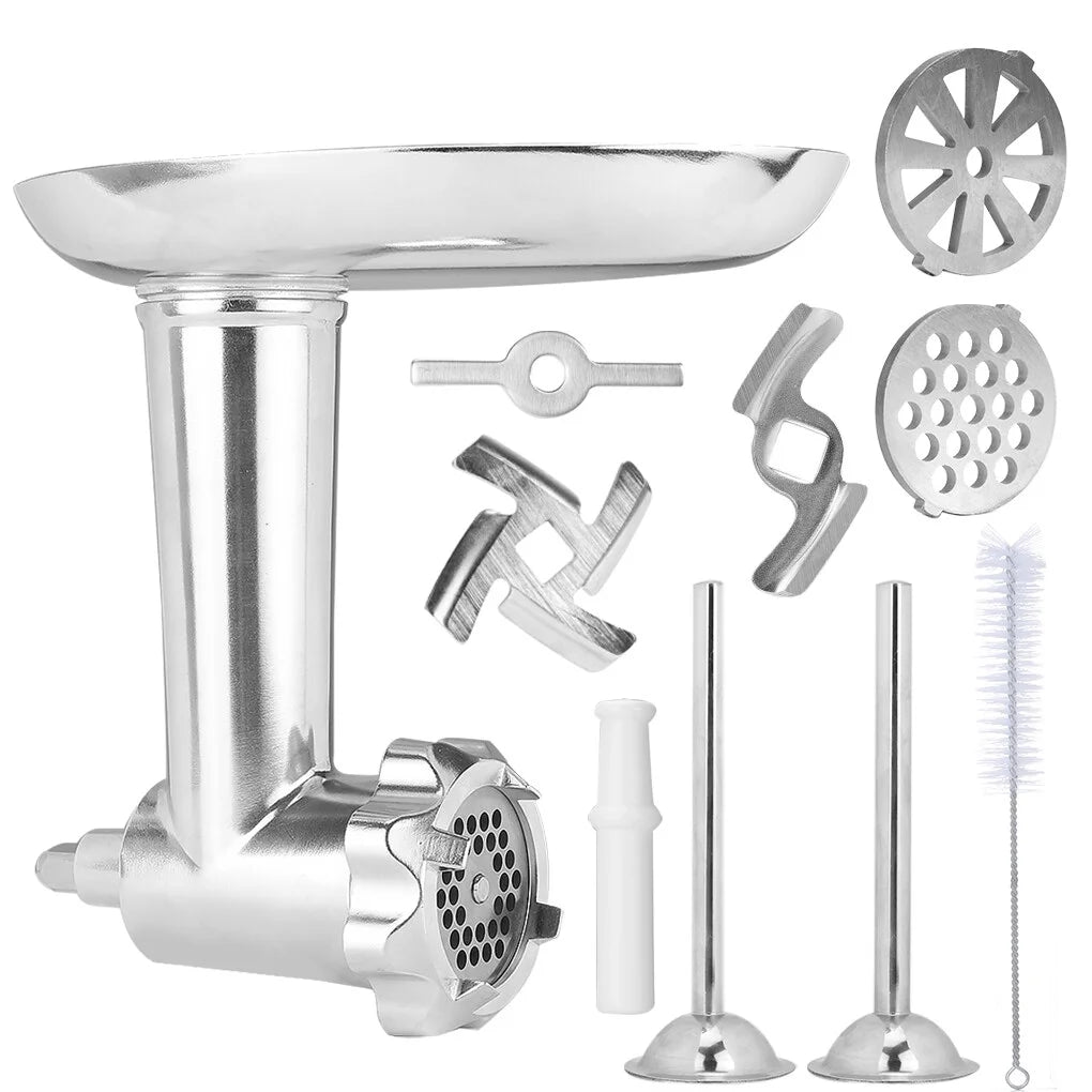 Metal Meat Grinder Attachment for KitchenAid Stand Mixers with Sausage Filler Tubers D832