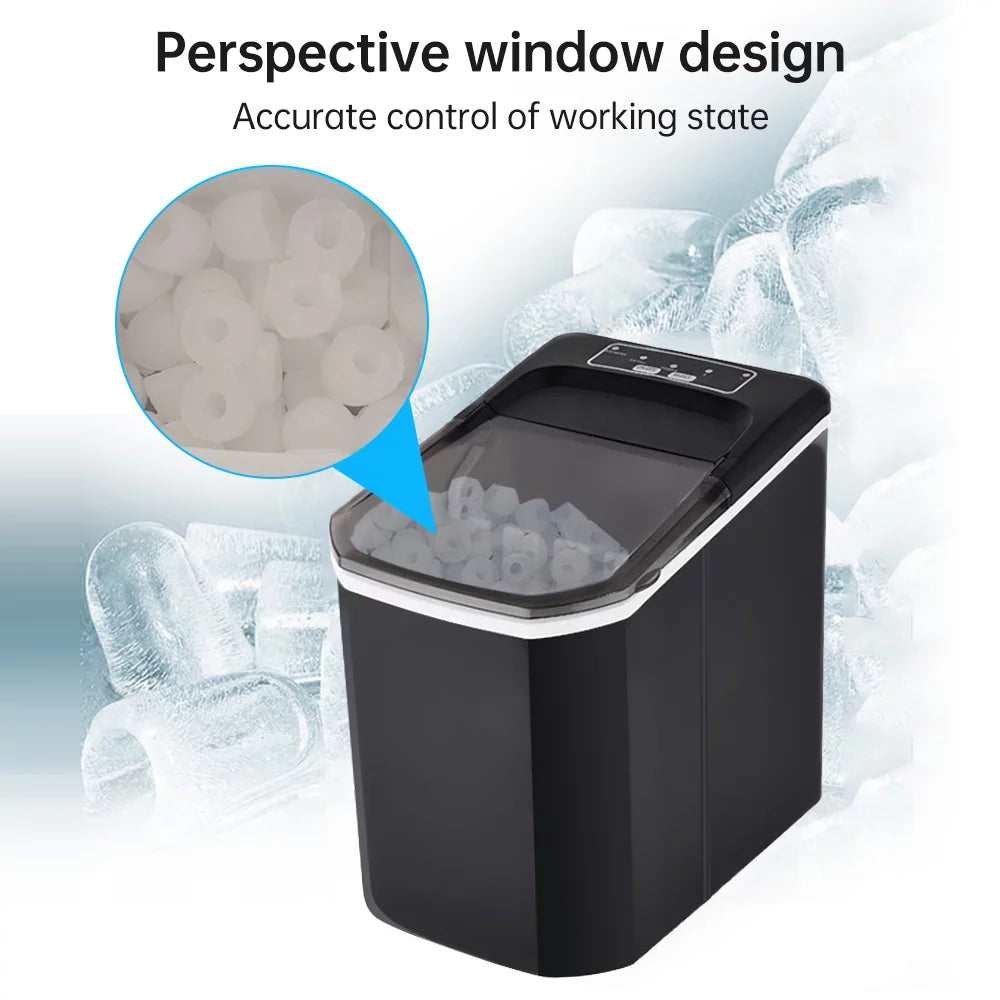 Countertop Ice Maker, 26lbs in 24Hrs, Self-Cleaning Ice Machine with Basket D621390