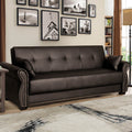 Java Faux Leather Sofa Bed with Storage Y183702