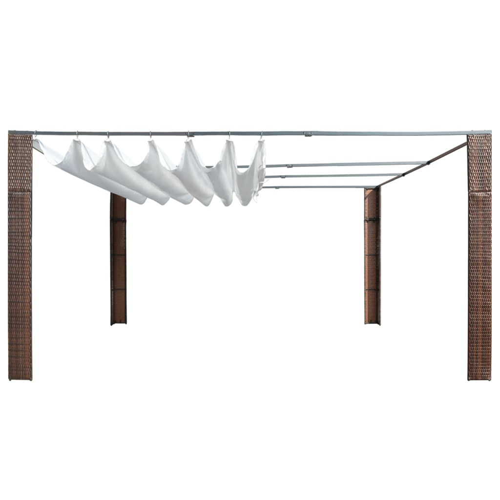 Brown Poly Rattan Garden Canopy Gazebo T26125