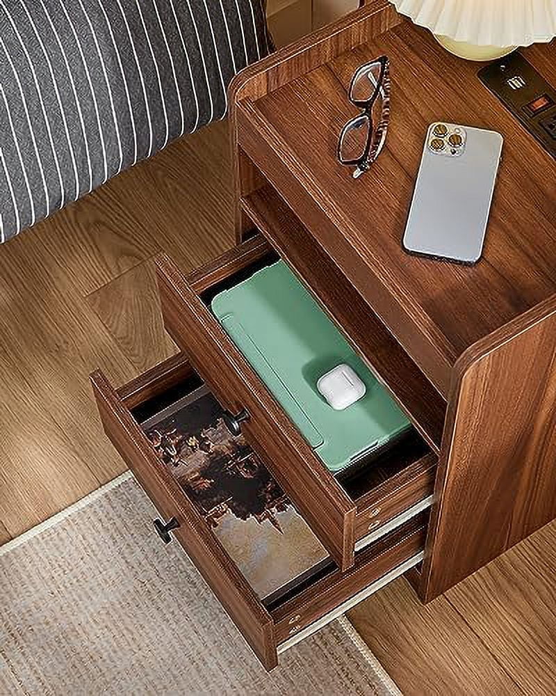 White 2 Drawer Nightstand with Charging Station O57855