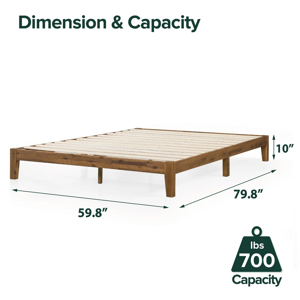 10" Wood Platform Bed Frame, Queen H621